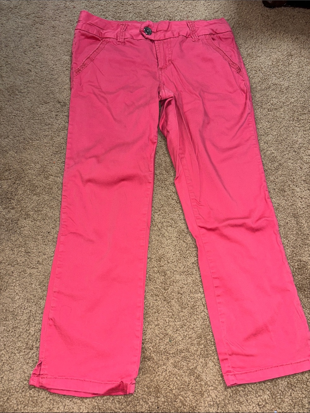 BKE Bright Pink Cropped Straight Leg Pants
